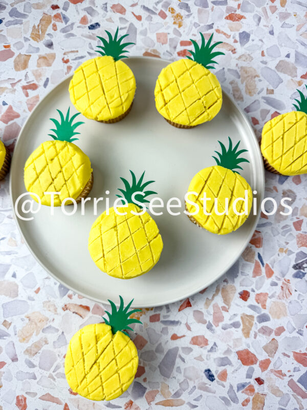 Pineapple Shape Cupcakes on Sunsoaked Terrazzo - Image 5