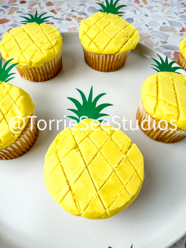 Pineapple Shape Cupcakes on Sunsoaked Terrazzo - Image 4