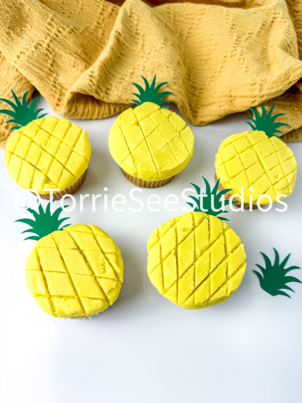 Pineapple Shape Cupcakes on White - Image 5