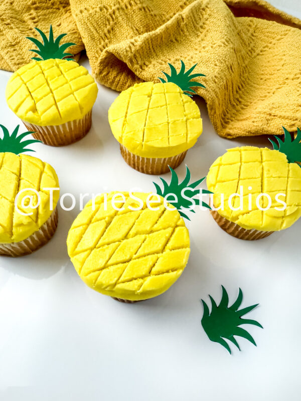 Pineapple Shape Cupcakes on White - Image 4