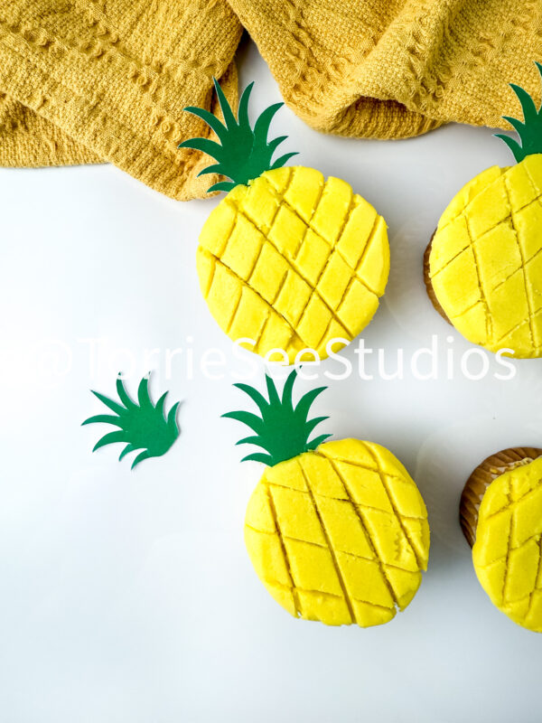 Pineapple Shape Cupcakes on White - Image 3