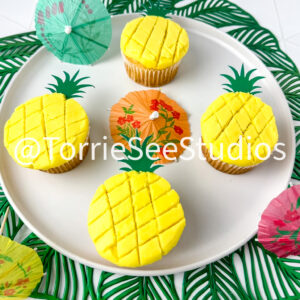 Pineapple Shape Cupcakes on Rhombus Tile