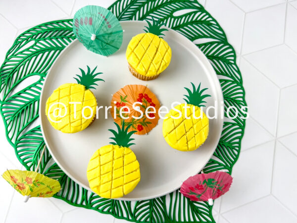 Pineapple Shape Cupcakes on Rhombus Tile - Image 8