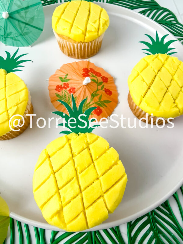 Pineapple Shape Cupcakes on Rhombus Tile - Image 5