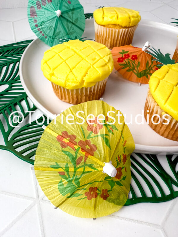 Pineapple Shape Cupcakes on Rhombus Tile - Image 2