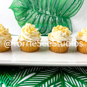 Pineapple Crunch Cupcakes on White