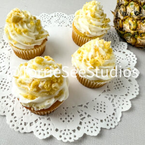 Pineapple Crunch Cupcakes on Linen  (Discounted due to Crown Browning)