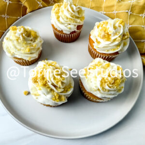 Pineapple Crunch Cupcakes on Sandstone