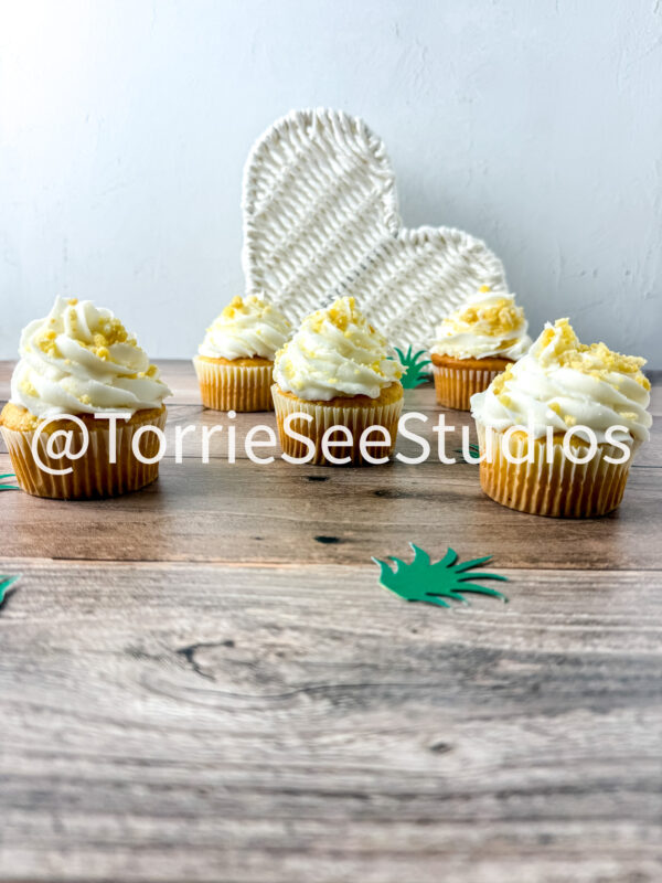 Pineapple Crunch Cupcakes on Wood - Image 8