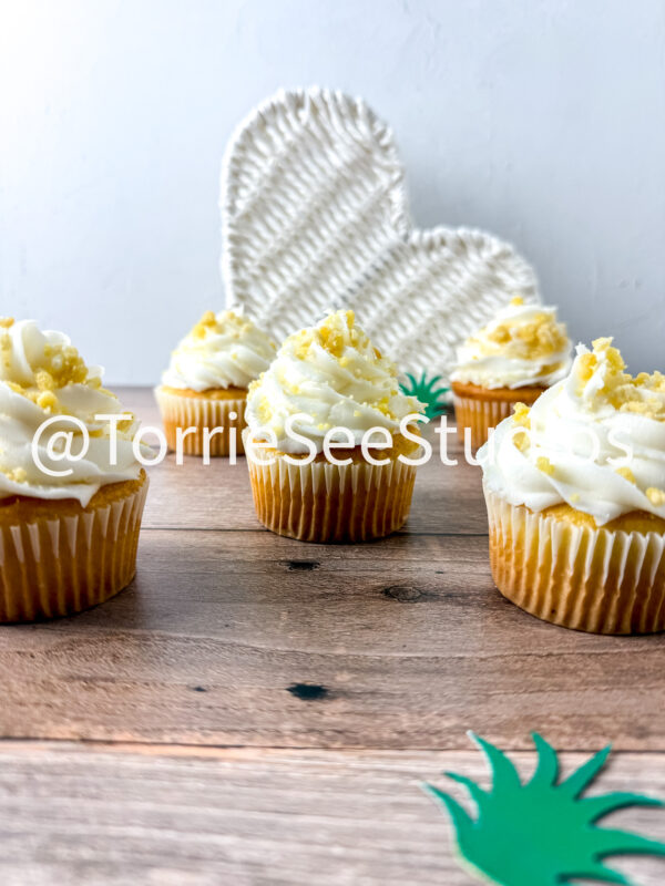 Pineapple Crunch Cupcakes on Wood - Image 7