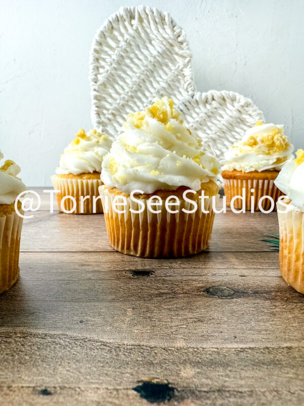 Pineapple Crunch Cupcakes on Wood - Image 6