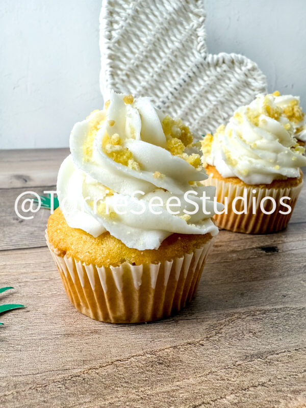 Pineapple Crunch Cupcakes on Wood - Image 4