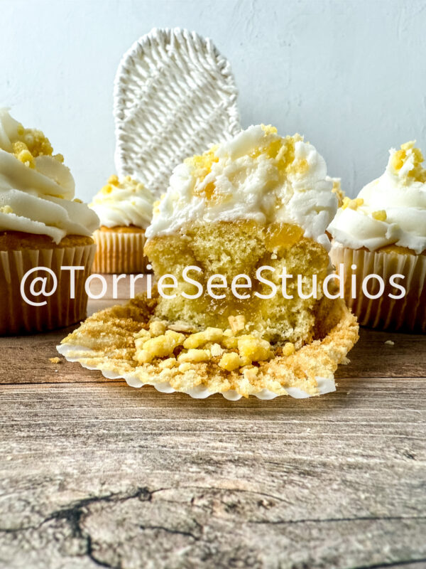 Pineapple Crunch Cupcakes on Wood - Image 2