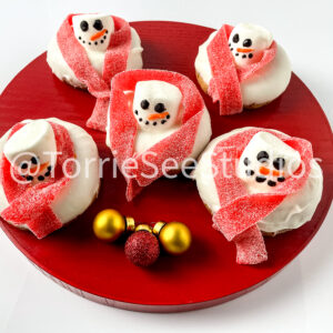 Melted Snowman Donuts on White