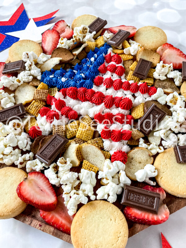 Star Red White and Blue Buttercream Board on Champagne Lights - Image 8