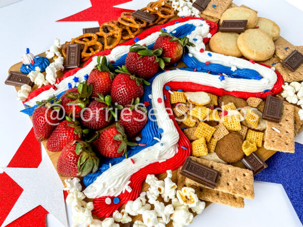 Red White and Blue Buttercream Trail Board on White - Image 8