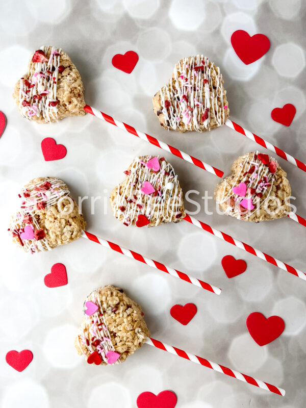 Strawberries and Cream Rice Cereal Treats Pops on Lights - Image 9