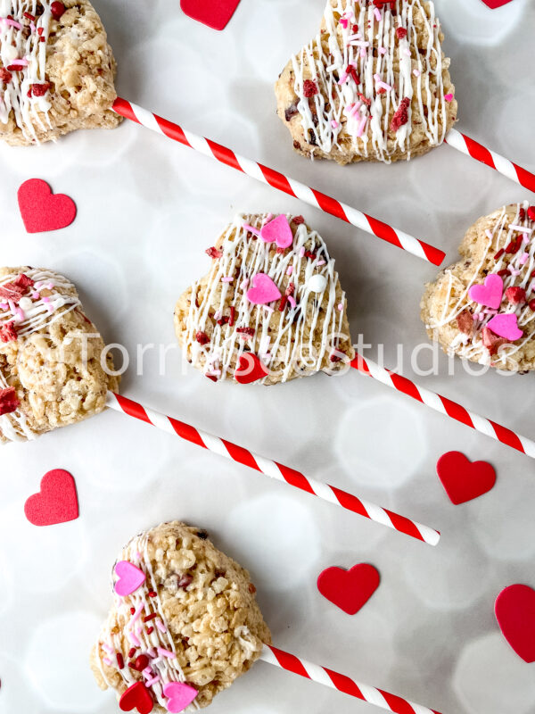 Strawberries and Cream Rice Cereal Treats Pops on Lights - Image 8