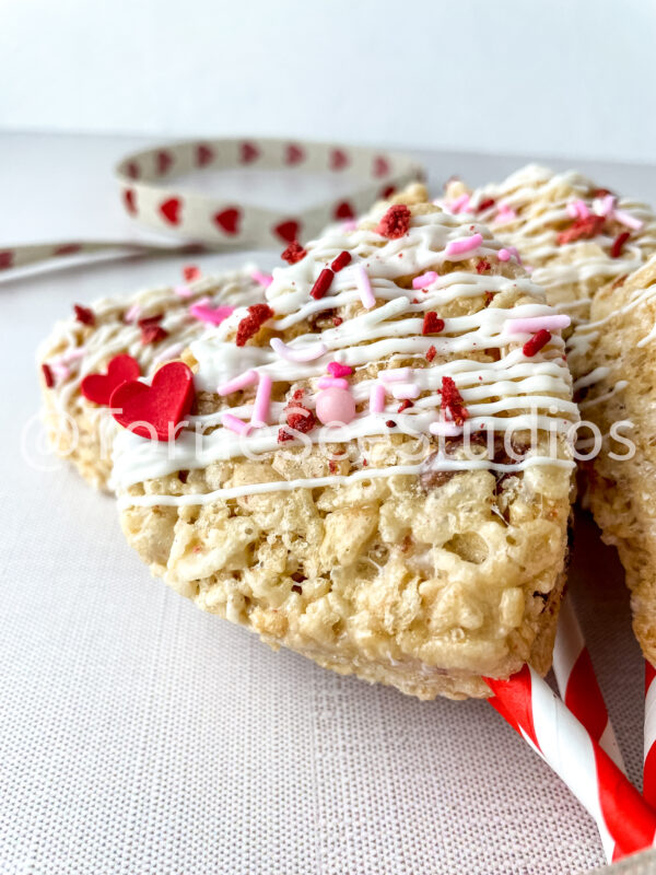Strawberries and Cream Rice Cereal Treats Pops on Linen - Image 9