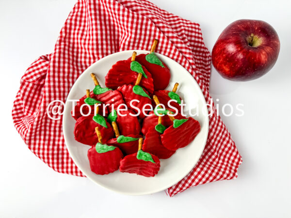 Chocolate Covered Chip Apples on White - Image 9