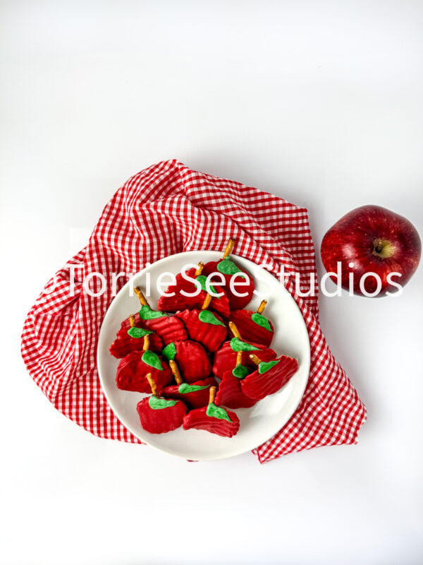 Chocolate Covered Chip Apples on White - Image 8