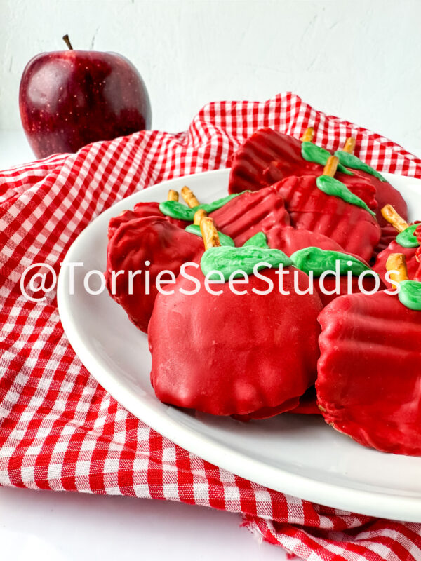 Chocolate Covered Chip Apples on White - Image 3