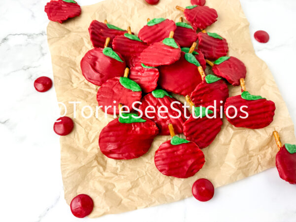 Chocolate Covered Chip Apples on Marble - Image 10
