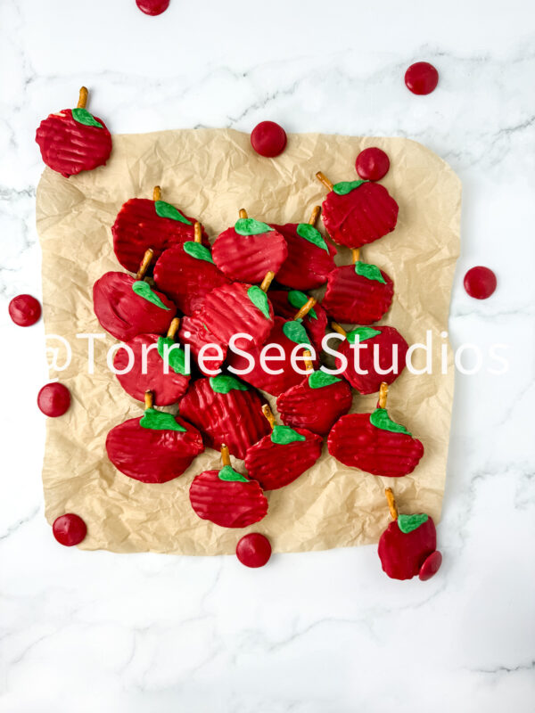 Chocolate Covered Chip Apples on Marble - Image 9