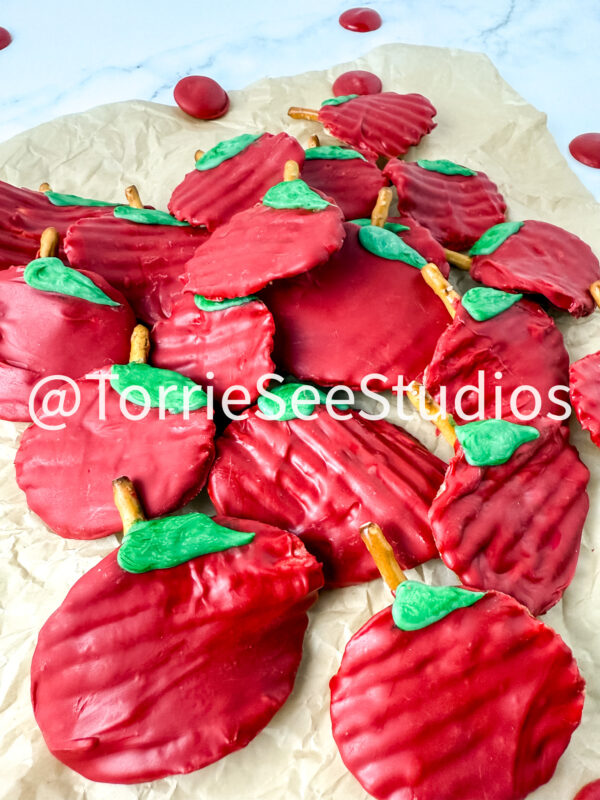 Chocolate Covered Chip Apples on Marble - Image 4