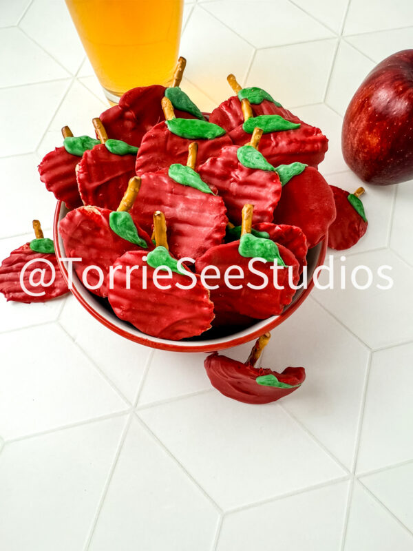 Chocolate Covered Chip Apples on Rhombus Tile - Image 3