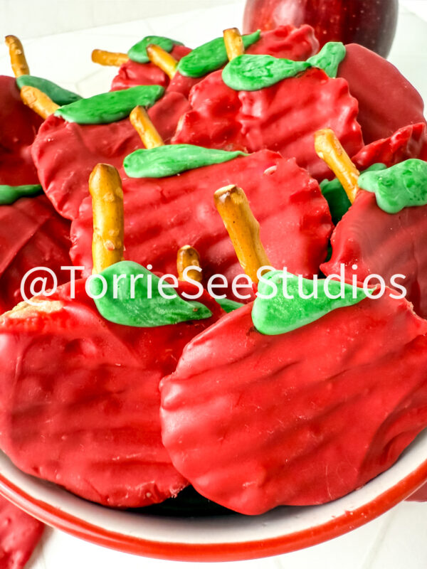Chocolate Covered Chip Apples on Rhombus Tile - Image 2