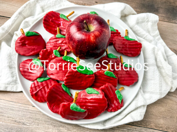 Chocolate Covered Chip Apples on Wood - Image 9