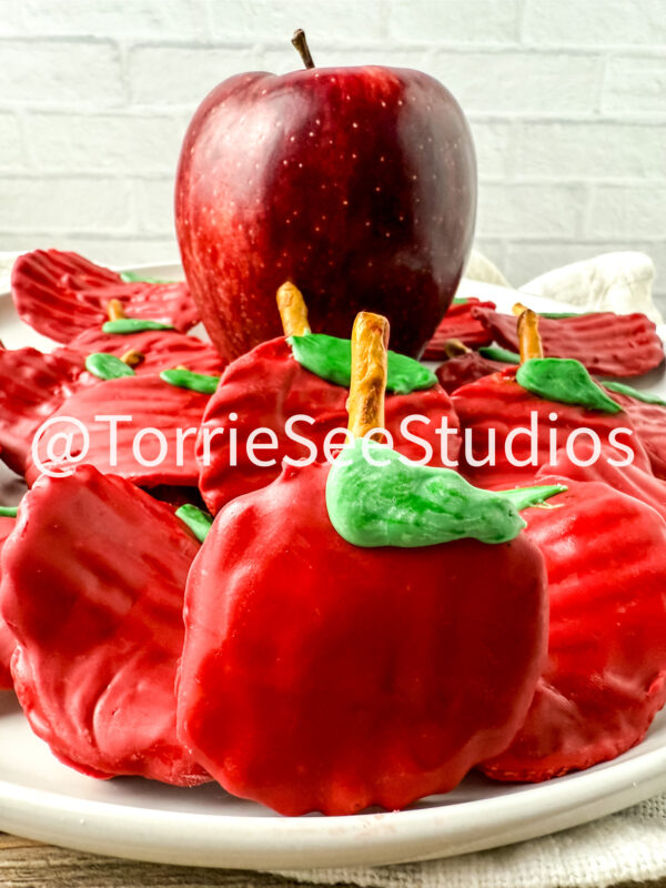 Chocolate Covered Chip Apples on Wood - Image 8