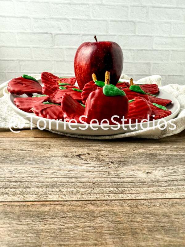 Chocolate Covered Chip Apples on Wood - Image 6
