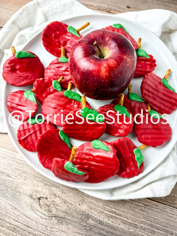 Chocolate Covered Chip Apples on Wood - Image 5
