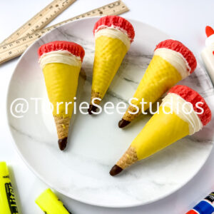Pencil Cupcake Cone on White