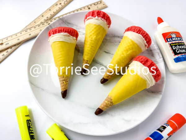 Pencil Cupcake Cone on White