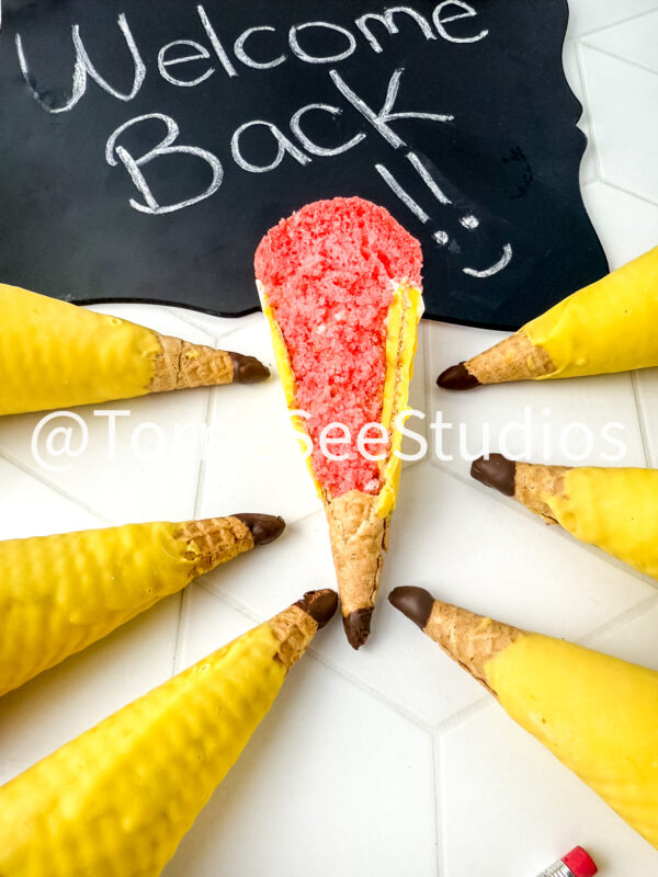 Pencil Cupcake Cone on Rhombus Tile - Image 2