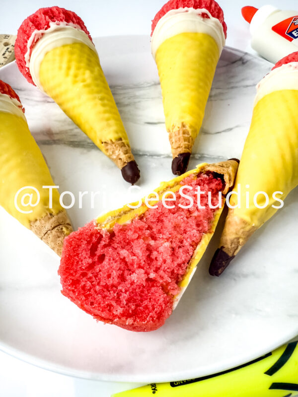 Pencil Cupcake Cone on White - Image 3
