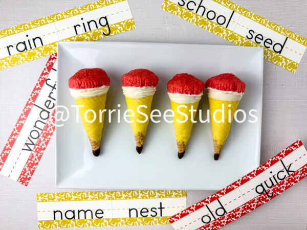 Pencil Cupcake Cone on Linen