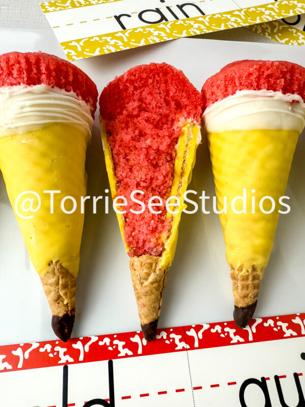 Pencil Cupcake Cone on Linen - Image 3