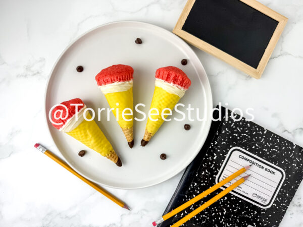 Pencil Cupcake Cone on Marble - Image 2
