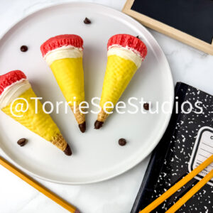 Pencil Cupcake Cone on Marble