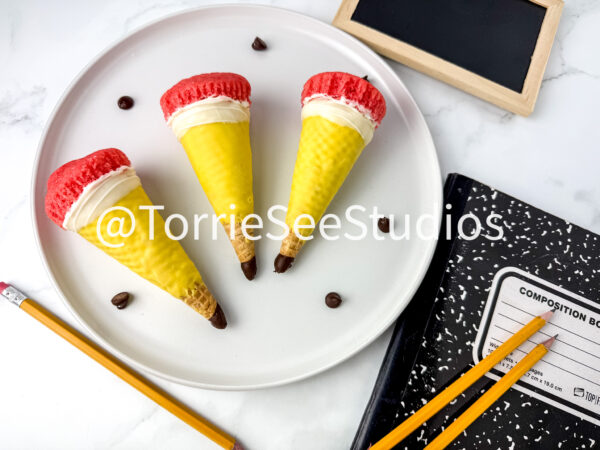 Pencil Cupcake Cone on Marble