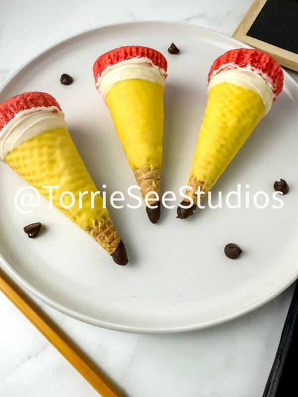 Pencil Cupcake Cone on Marble - Image 7