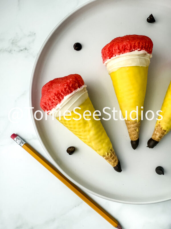 Pencil Cupcake Cone on Marble - Image 5