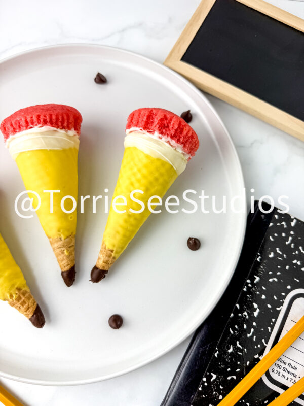Pencil Cupcake Cone on Marble - Image 4