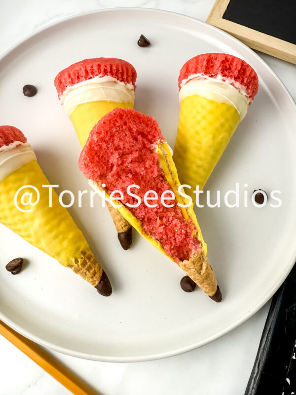 Pencil Cupcake Cone on Marble - Image 3