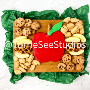 Mini Apple Buttercream Board on Marble