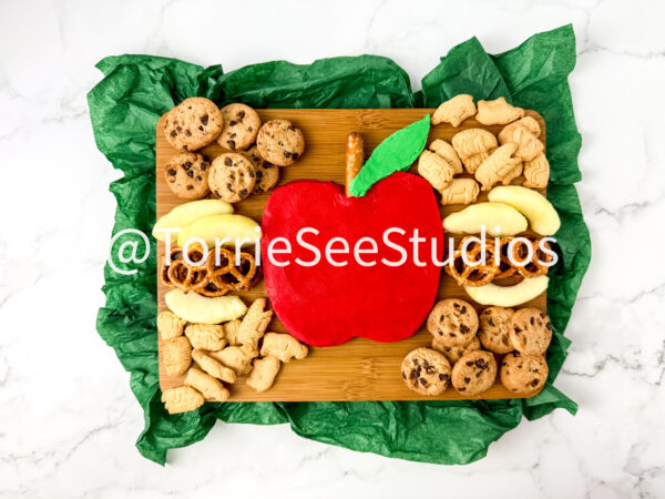Mini Apple Buttercream Board on Marble